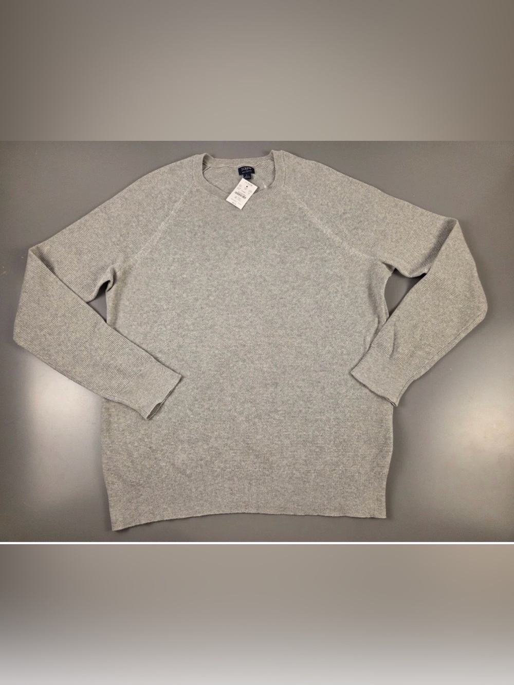 NWT J. Crew Men’s Cotton Seed-Stitch Crewneck Sweater  Mens L Gray